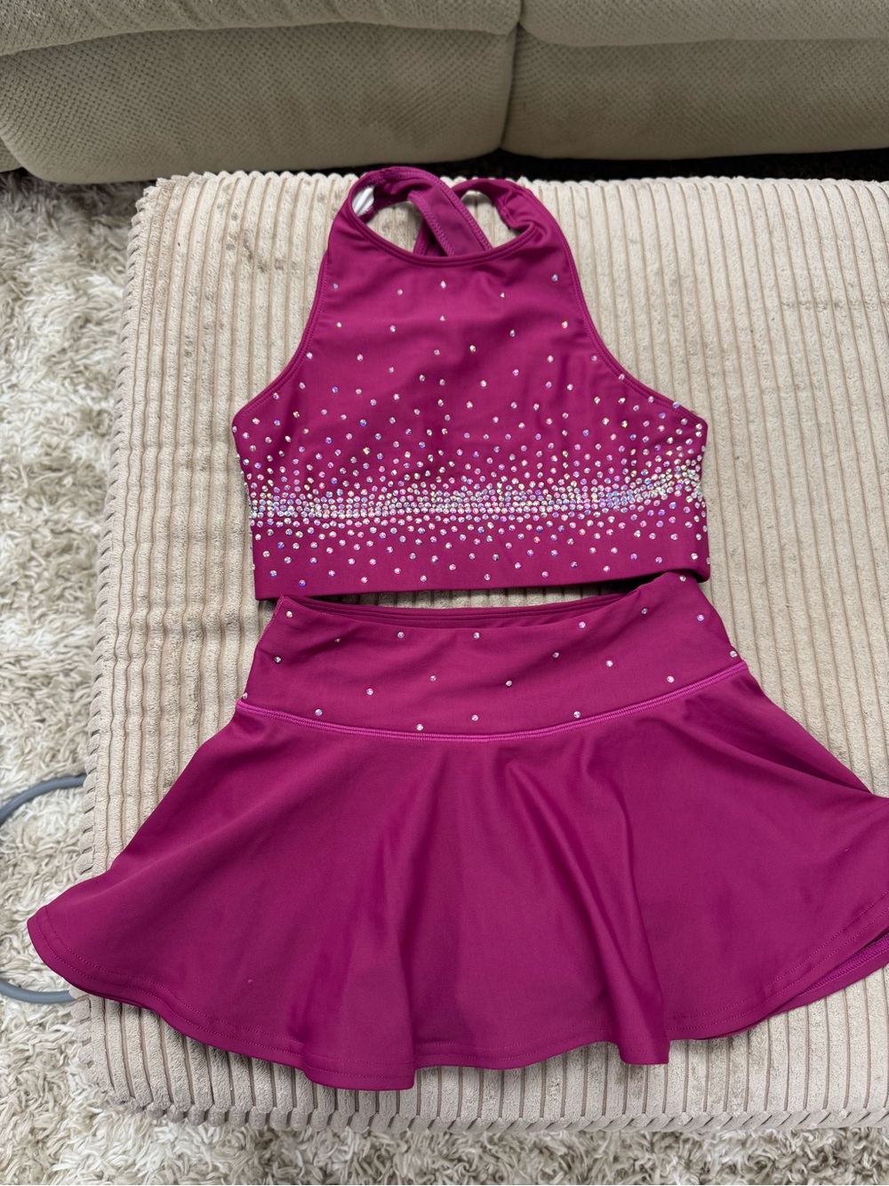 rebels Magenta Two-Piece Set with Rhinestone Accents